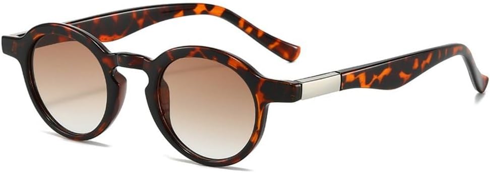 

Маленькие круглые двухцветные солнцезащитные очки для женщин в стиле ретро, прозрачные градиентные линзы, UV400. Солнцезащитные очки в стиле панк для мужчин SKFGNX, Leopard Tea Gradient