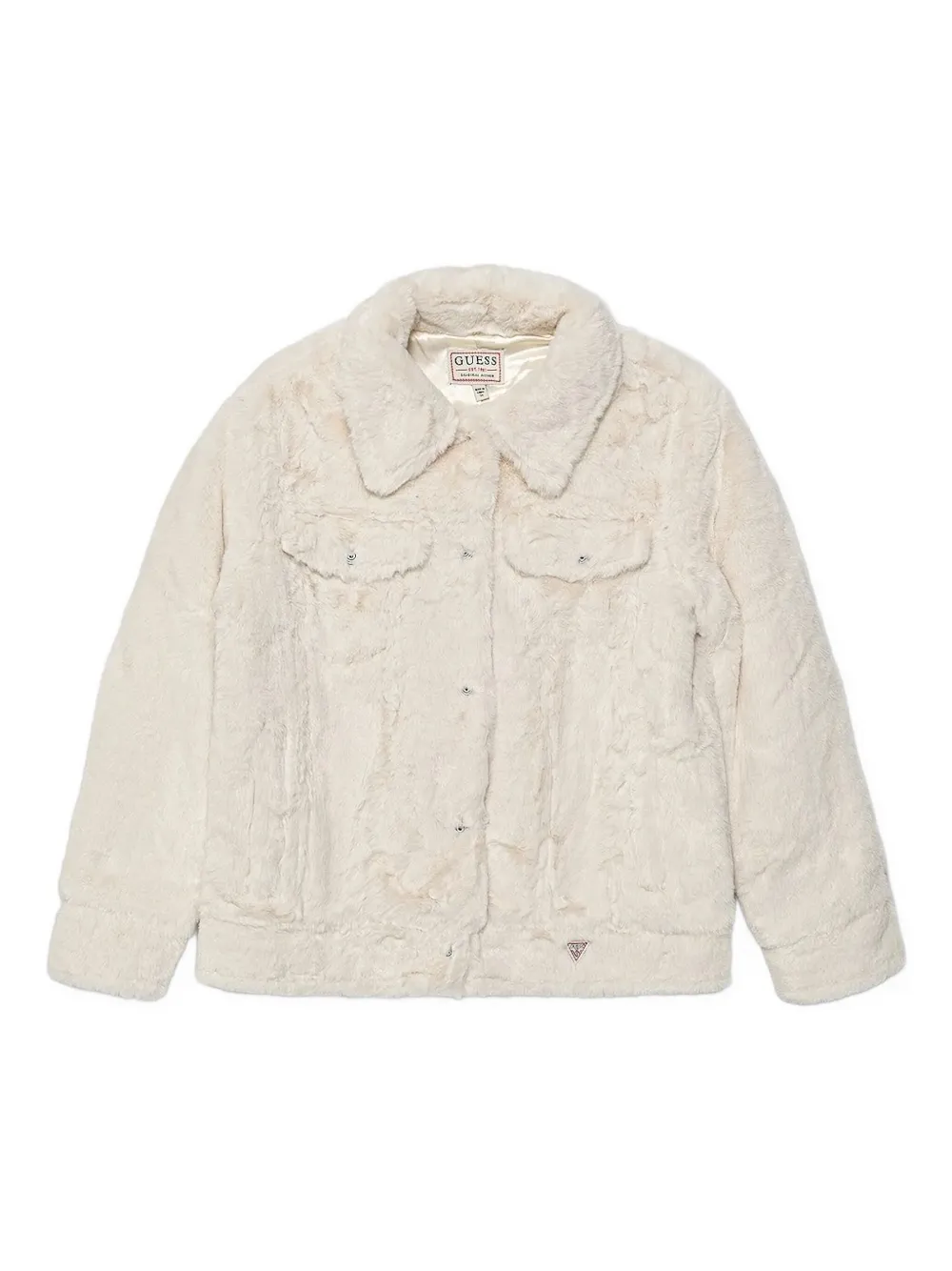 

Куртка из искусственного меха на пуговицах guess kids, нейтральный