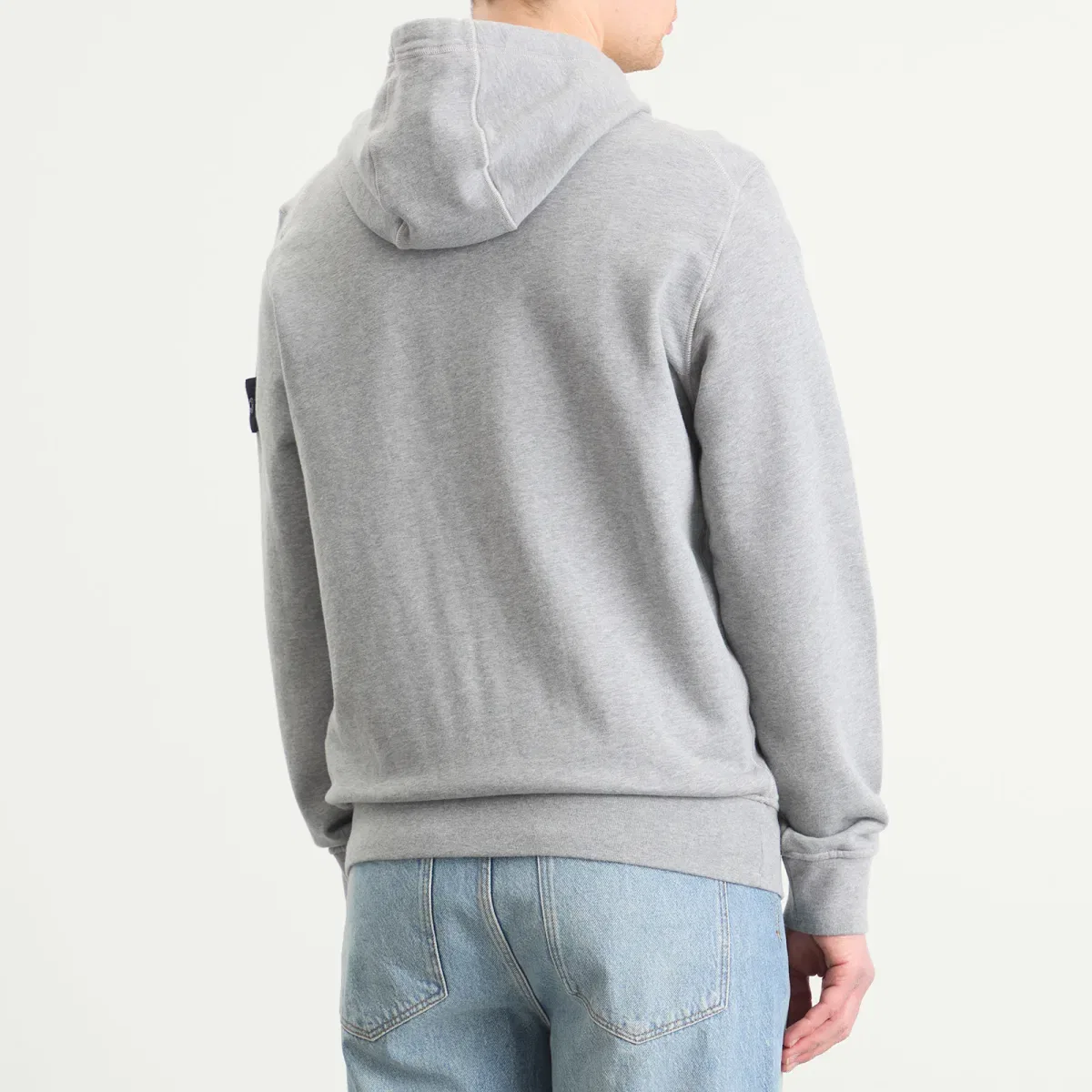 Худи на молнии Garment Dyed Zip Hoodie Stone Island, Melange Grey — фото 3