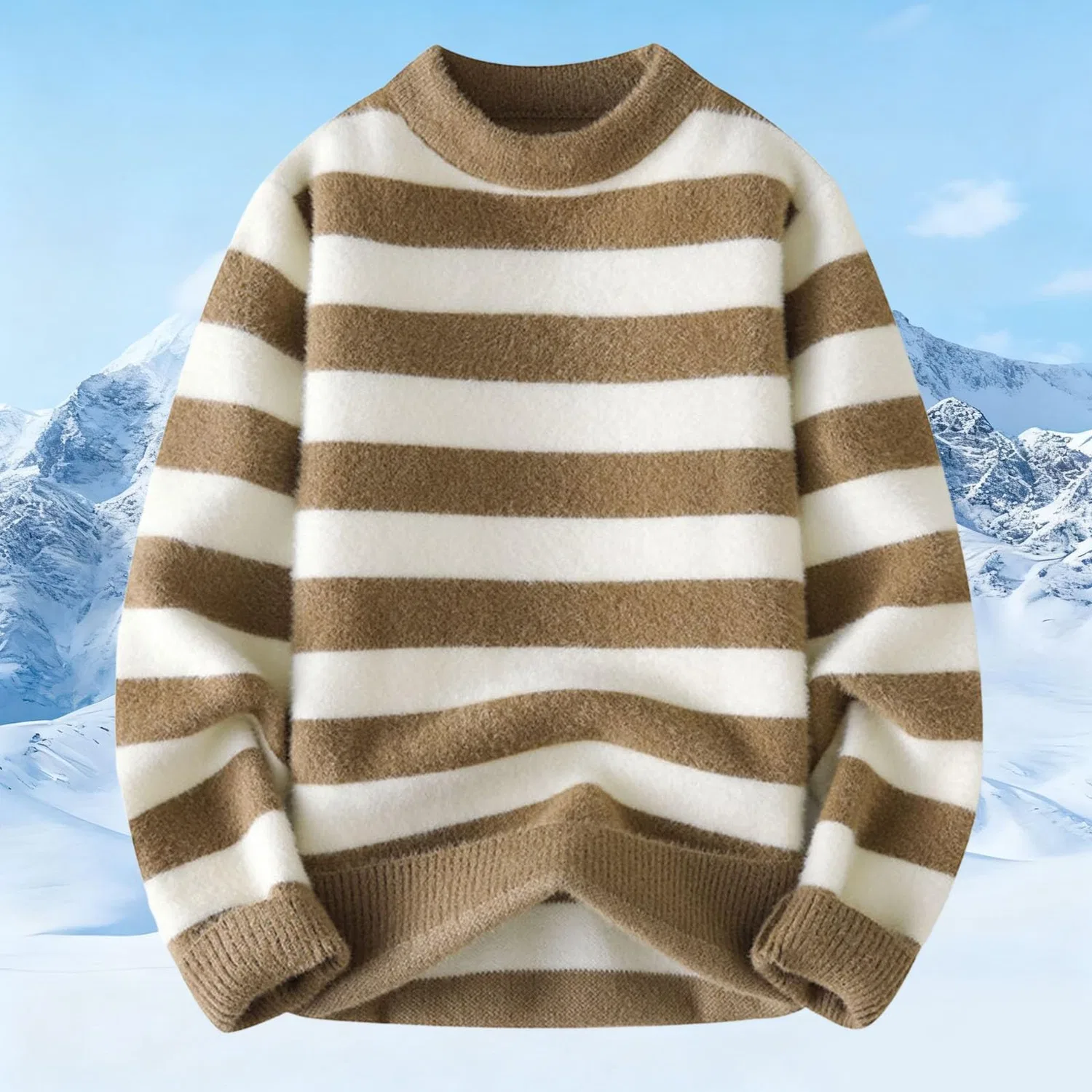 Мужской свитер с жаккардовым узором Retro Jacquard Knit, 3-cachi — фото 2