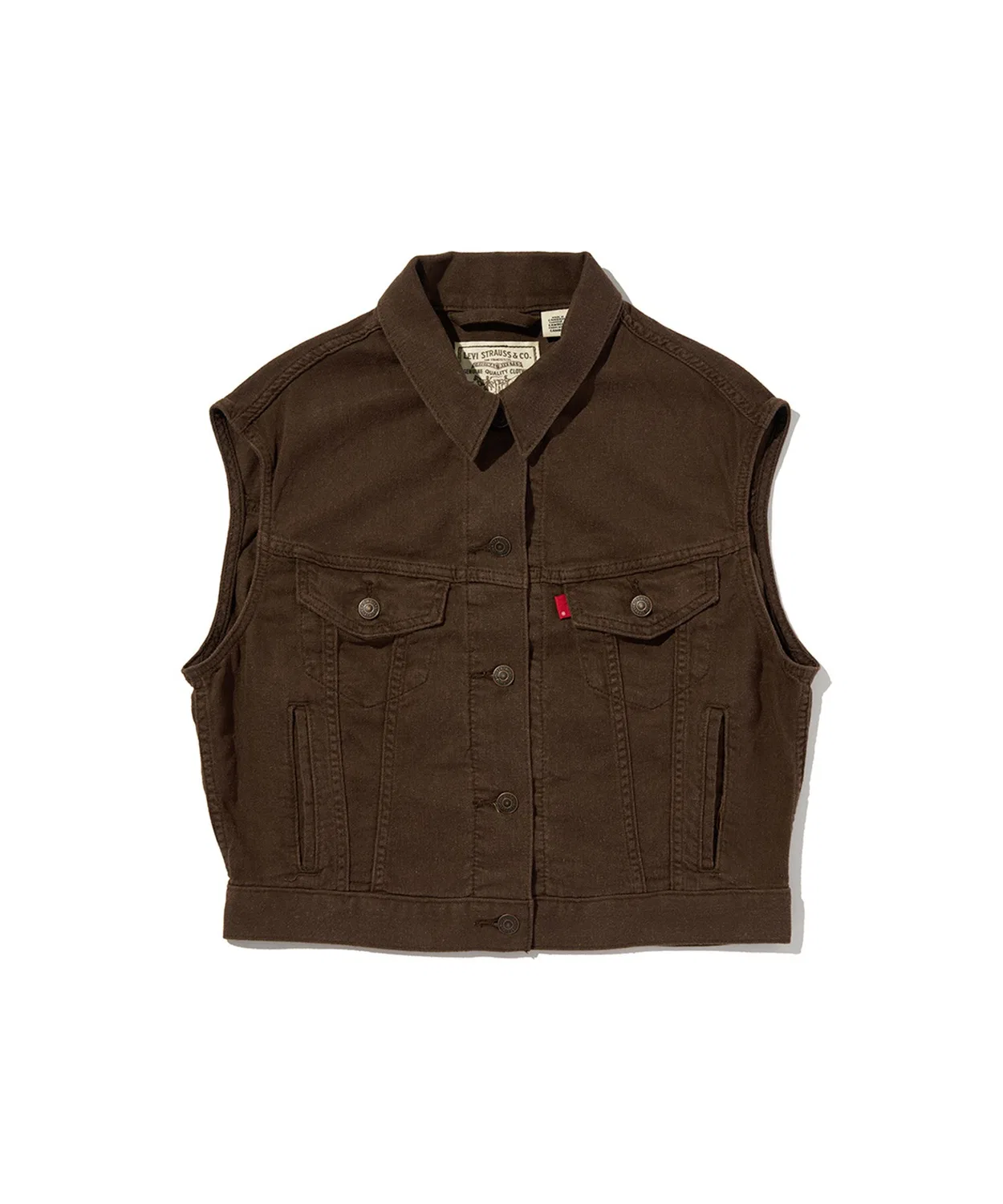 Женский джинсовый жилет без рукавов Levi's SHRUNKEN 90S, Brown — фото 4