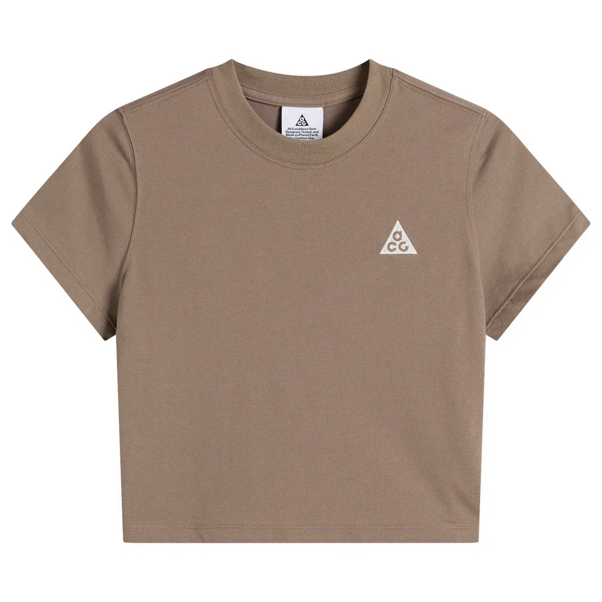 Футболка с кроп-кроем Acg Fitted T-Shirt Nike, Mink Brown & Summit White