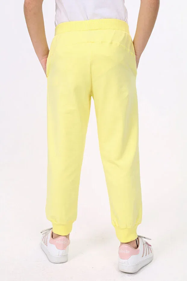 Детские спортивные штаны для девочек хлопковые Sportswear Toontoy, Light Yellow — фото 4