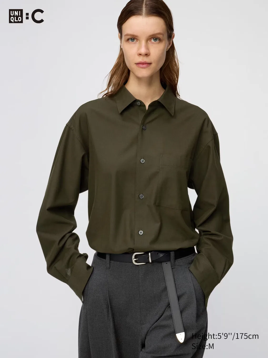 Рубашка Uniqlo, повседневная, черный — фото 3