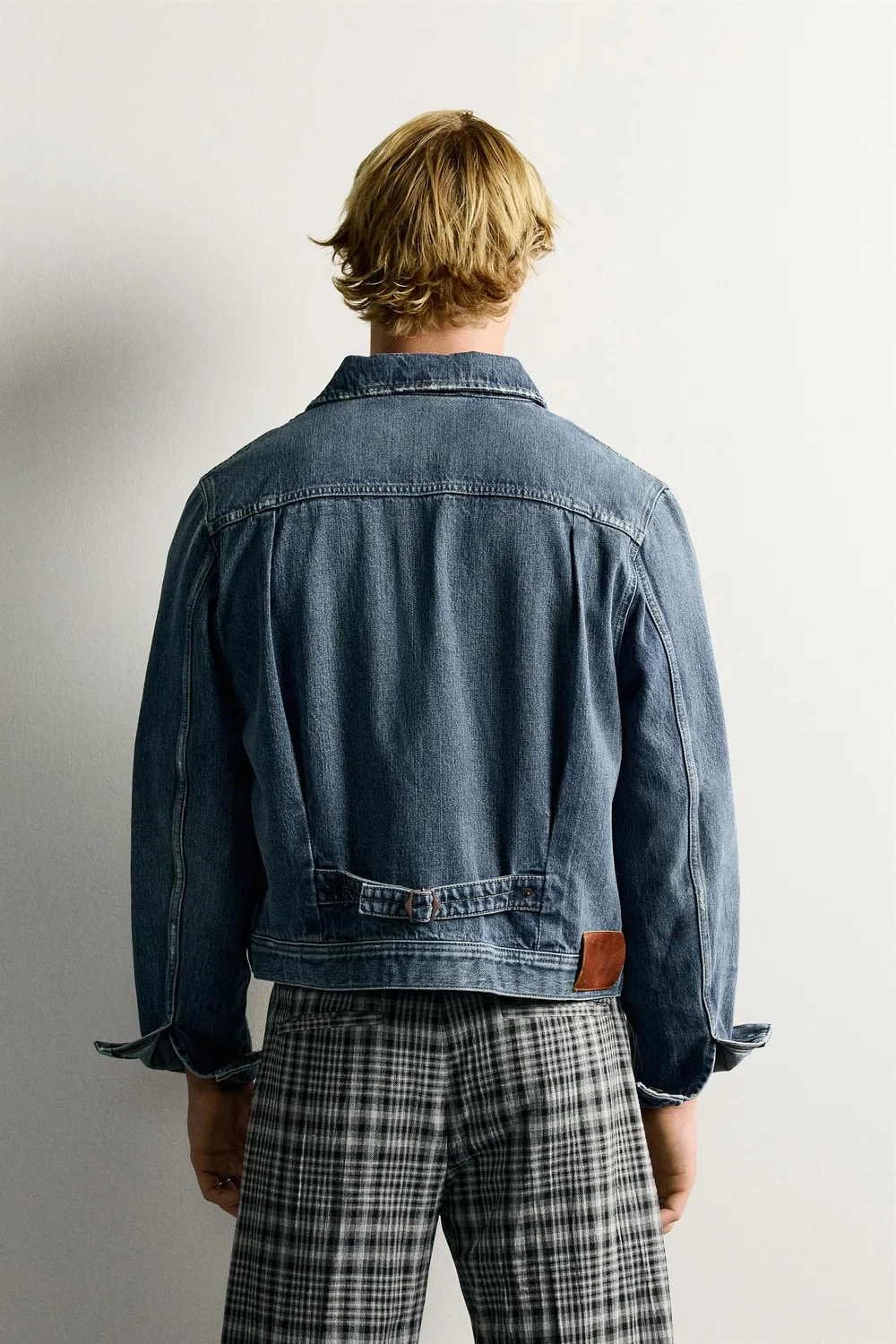 Джинсовая куртка свободного кроя с нашивкой. ZARA, Blue — фото 3