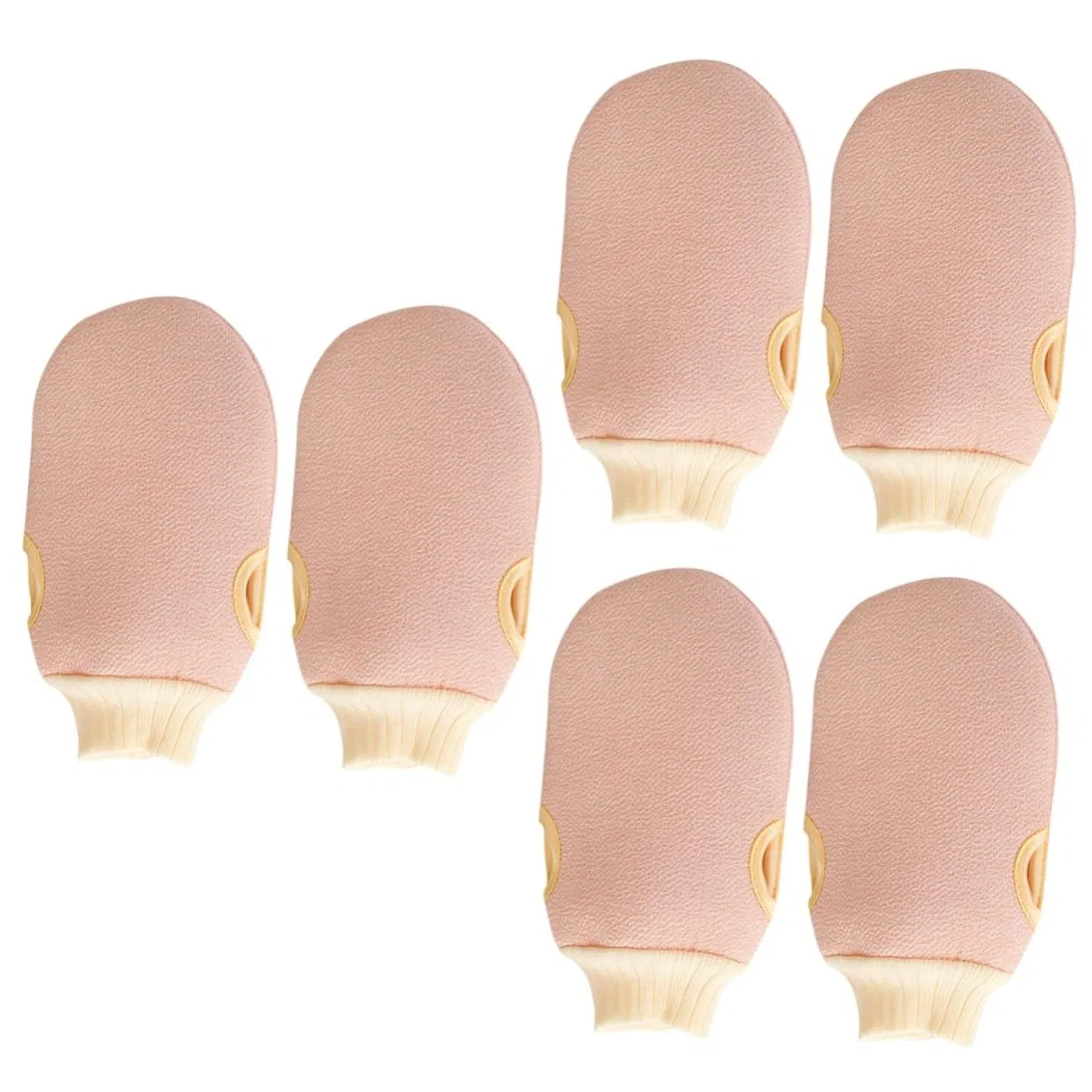 Перчатки для пилинга тела, DOITOOL, набор 6 шт, 23.2x12.5 см, Light Pink