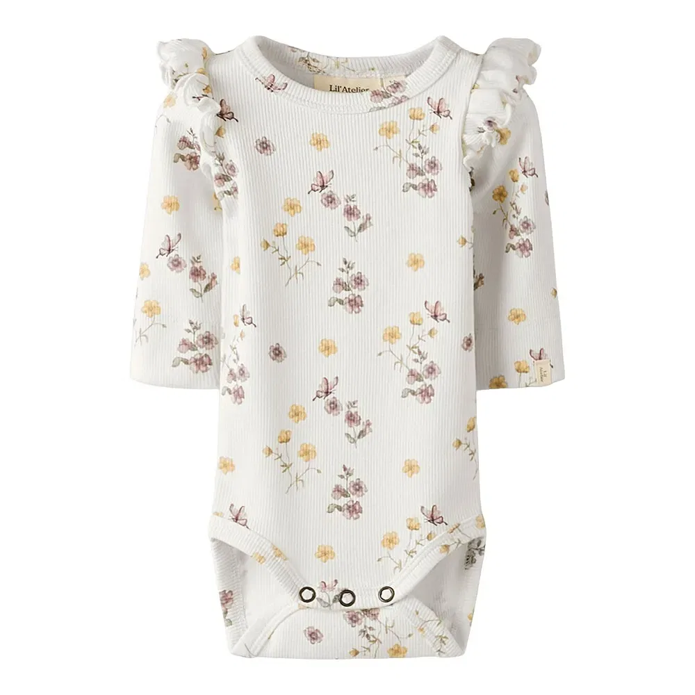 Боди с длинными рукавами Name It Gavo Eko Slim Lil Atelier, бежевый