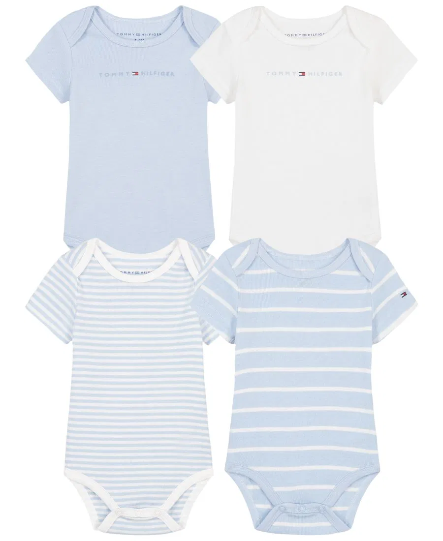 Комплект боди с коротким рукавом с принтом Tommy Hilfiger, Blue/White