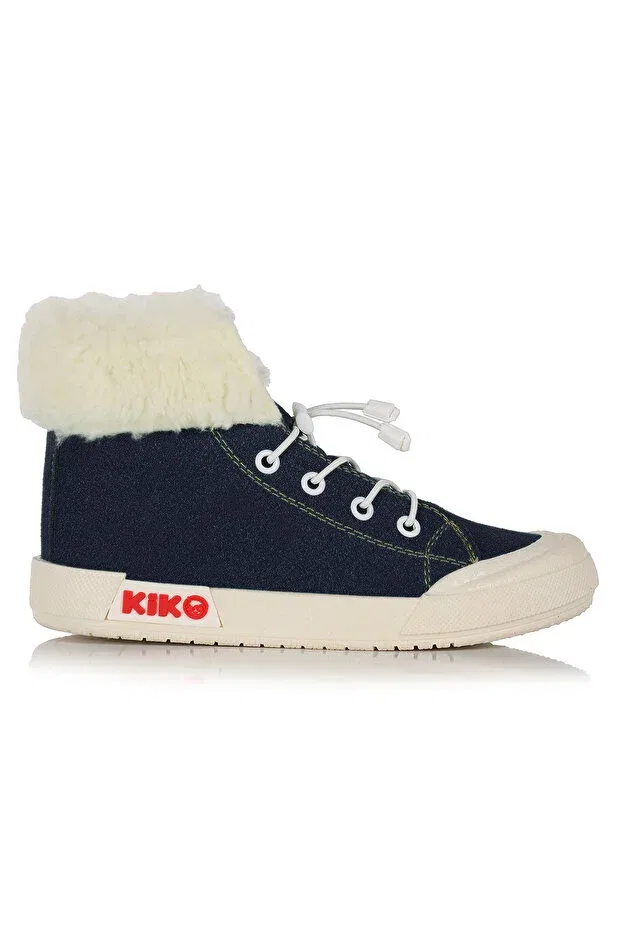 Детские ботинки для девочек повседневные на эластичных шнурках Kiko Kids, Navy Blue — фото 4