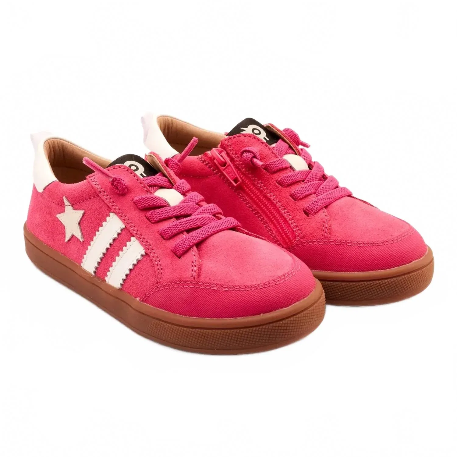 Детские кроссовки для девочек с аппликацией-звездой Old Soles, Hot Pink — фото 2