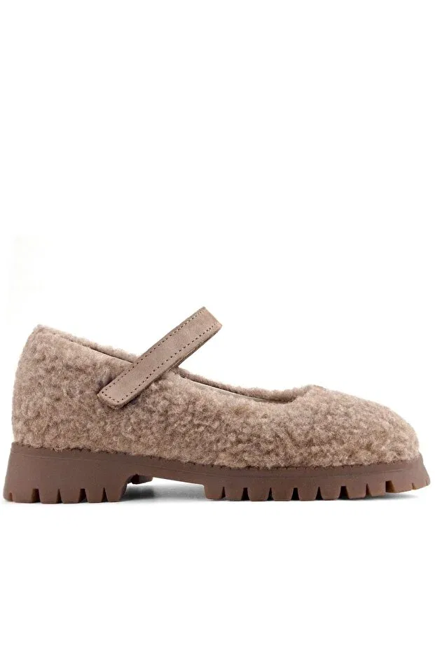 Детские балетки для девочек на липучке Rakerplus, Beige — фото 4
