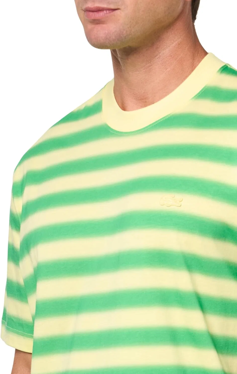 Мужская футболка с принтом полоски Lacoste, Green/Yellow — фото 3