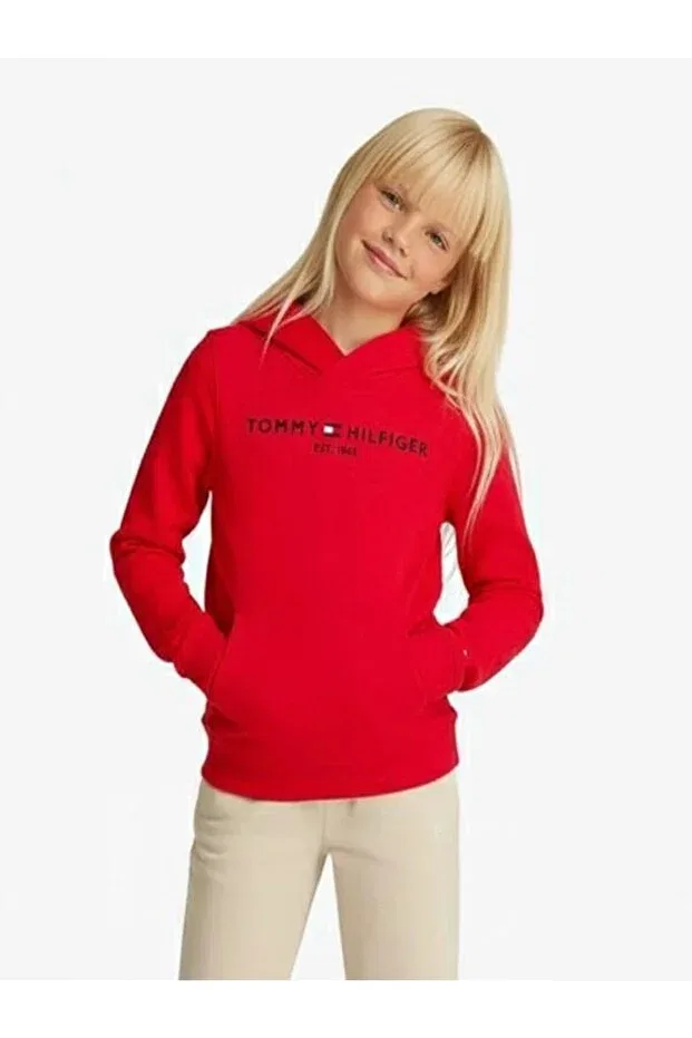 Детское худи с капюшоном на молнии Tommy Hilfiger, Red — фото 4