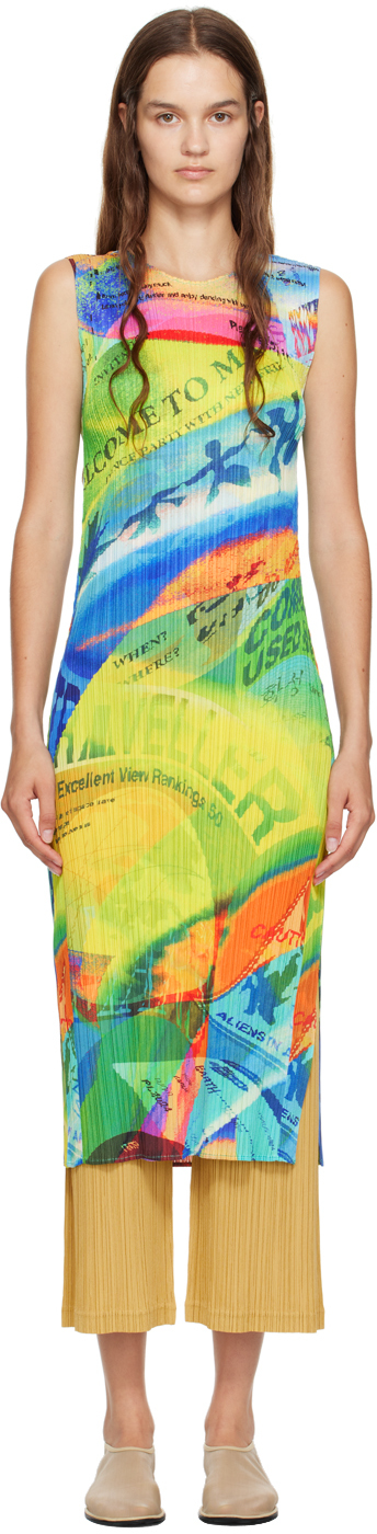 

Разноцветное платье-миди Voyager PLEATS PLEASE ISSEY MIYAKE, Sunrise blue