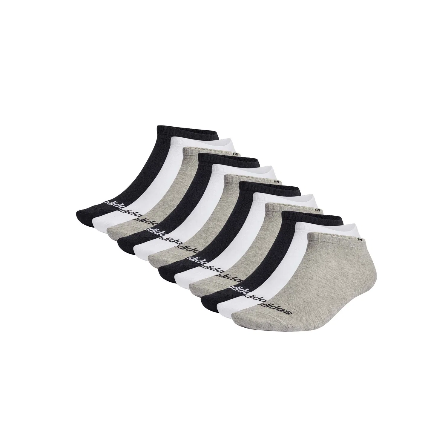 Мужские низкие носки-сникерсы тонкие Linear Low-Cut Adidas Originals, Black/Gray/White