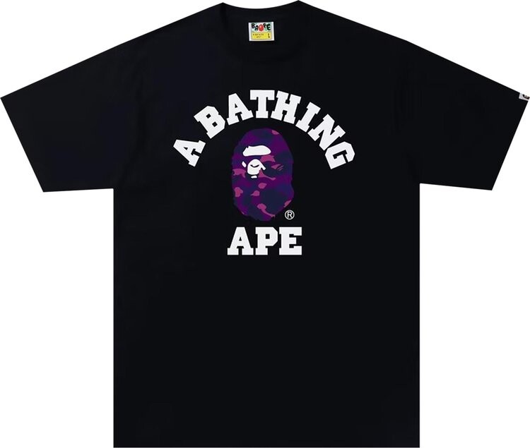 

Футболка BAPE Color Camo College Tee 'Black/Purple', черный