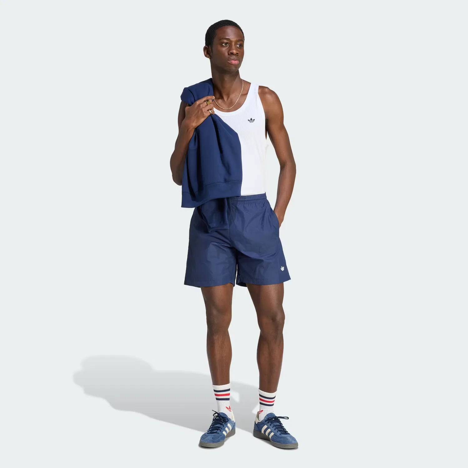 Мужские шорты из легкой ткани TREFOIL ESSENTIALS WOVEN SHORTS Adidas Originals, темно-синий — фото 3