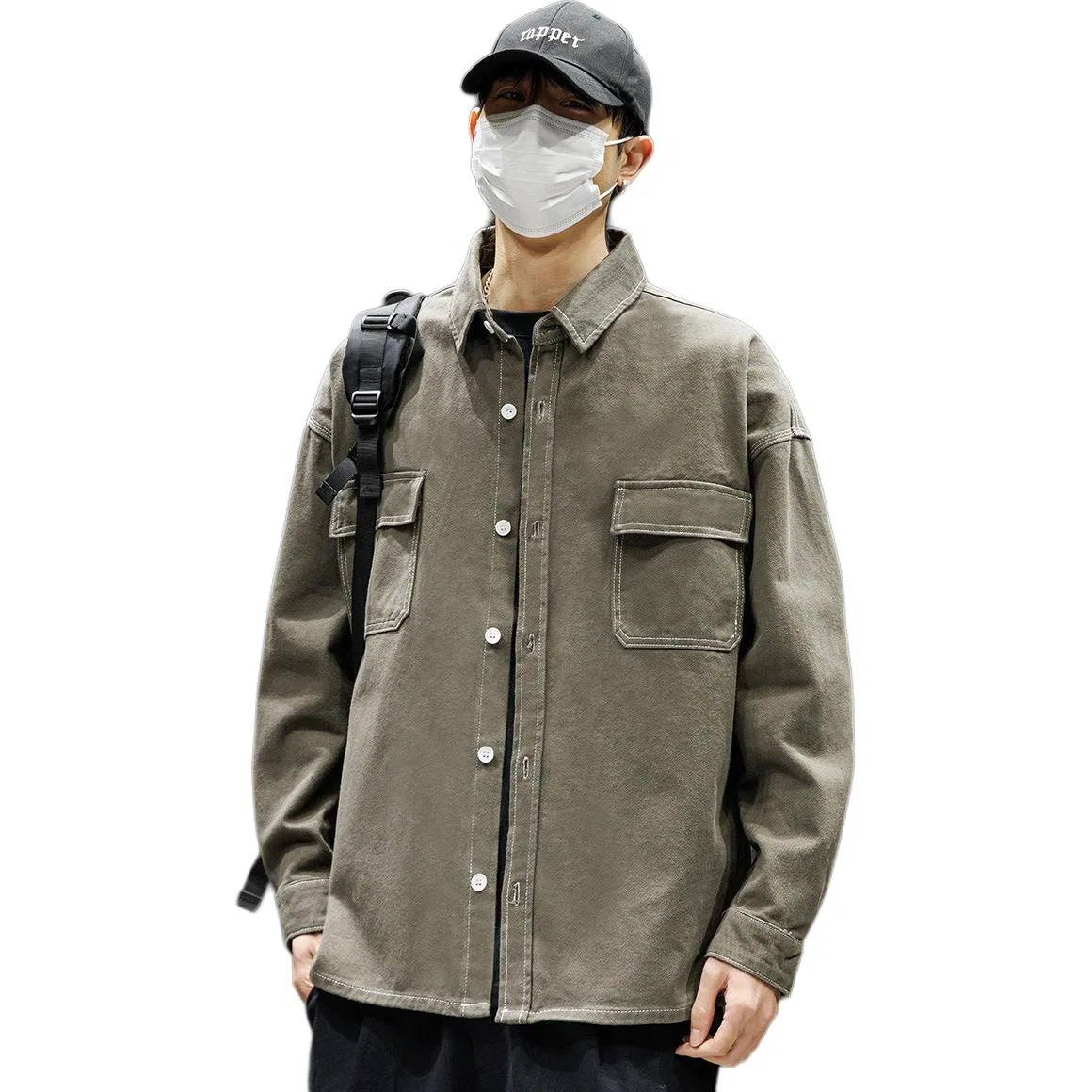 Детская джинсовая куртка с отложным воротником Tonlion, Dark Gray