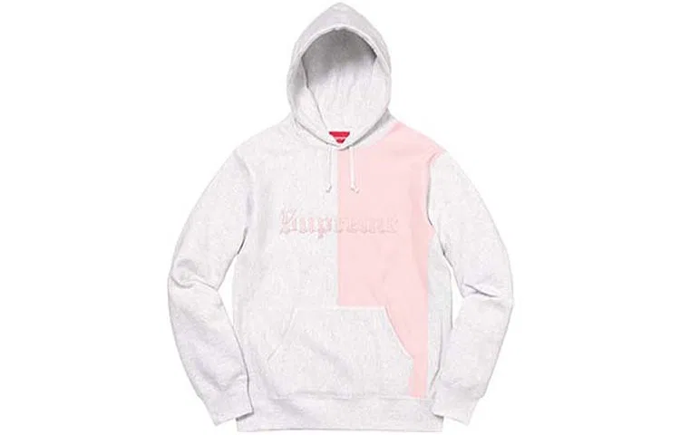 Худи с капюшоном Supreme Split Old English, Gray Pink