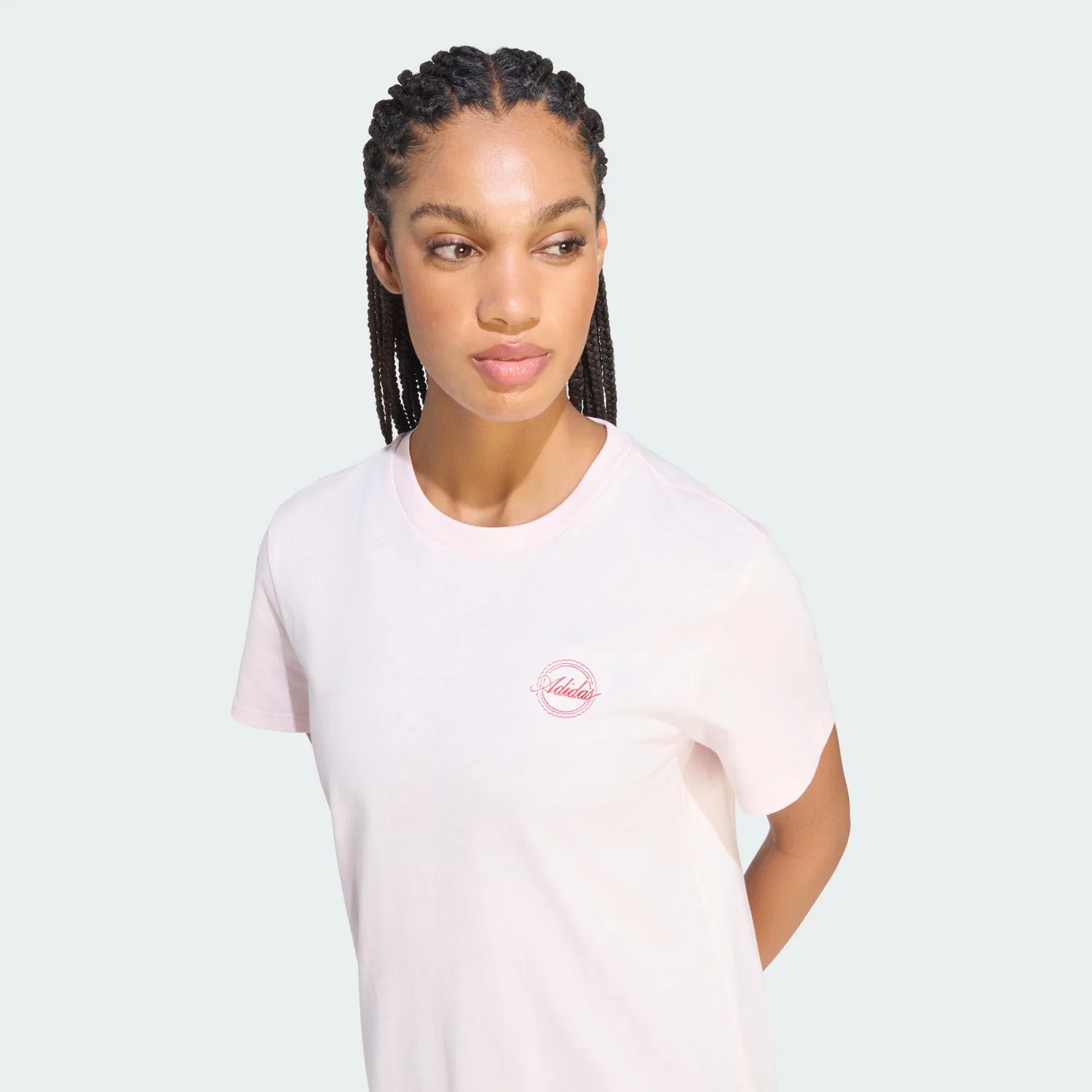 Женская футболка свободного кроя с принтом Travel Grafik T-Shirt Adidas, Rosa — фото 4