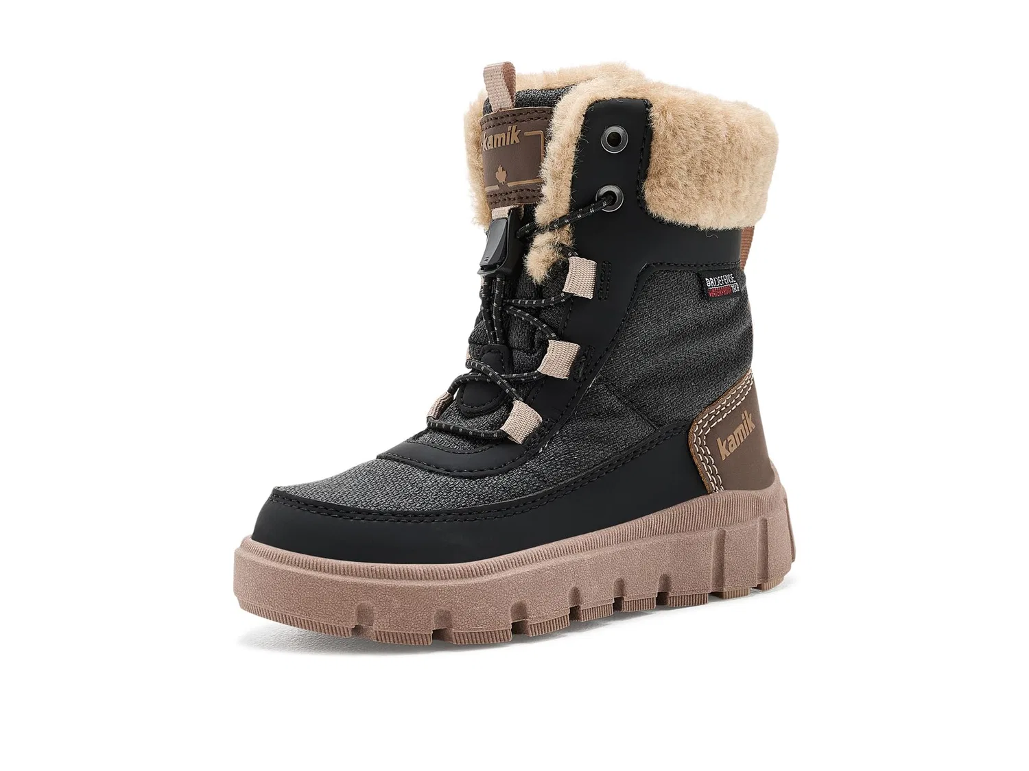Ботинки Seekerf (для маленьких и больших детей) Kamik Kids, Black/Dark Brown