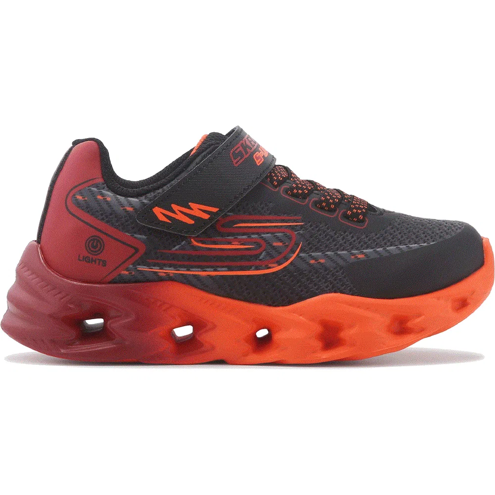 Детские кроссовки Vortex 2.0 со светом Skechers, Black/Red/Orange — фото 2