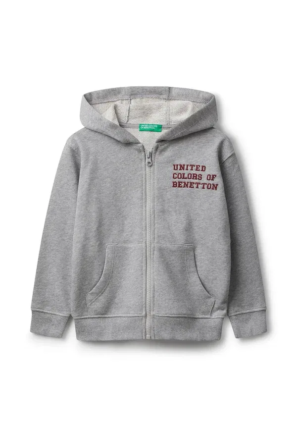Толстовка с вышивкой - на молнии United Colors Of Benetton, серый