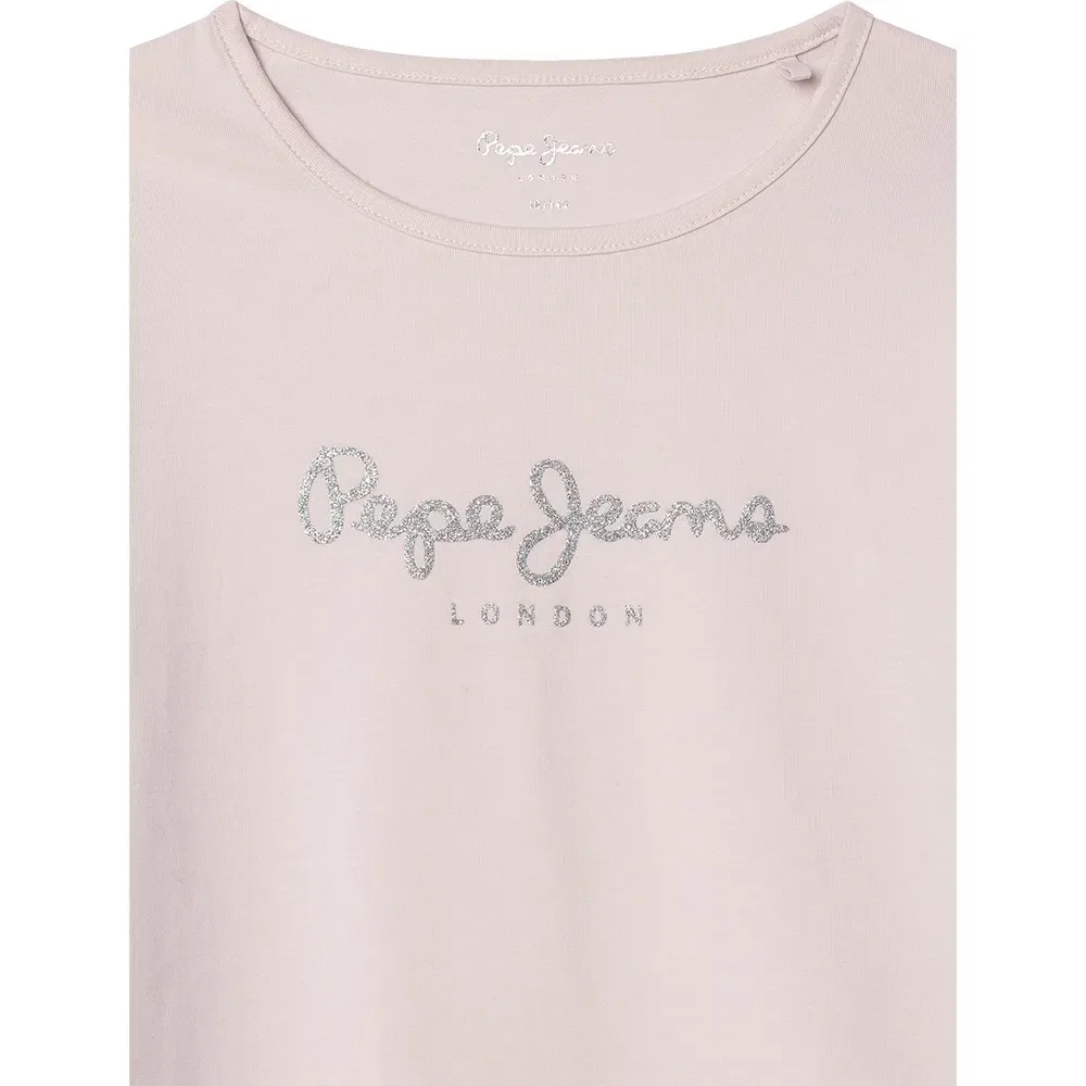 Детская футболка с длинным рукавом Hana Glitter Pepe jeans, Beige — фото 3