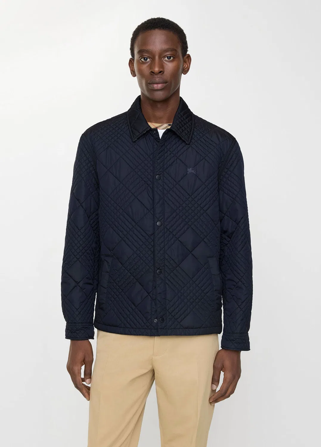 Пуховик Burberry, темно-синий — фото 3