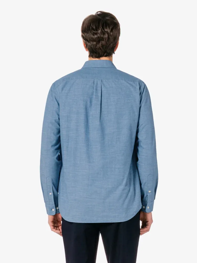 Рубашка с длинным рукавом Chambray LACOSTE, Blue — фото 3