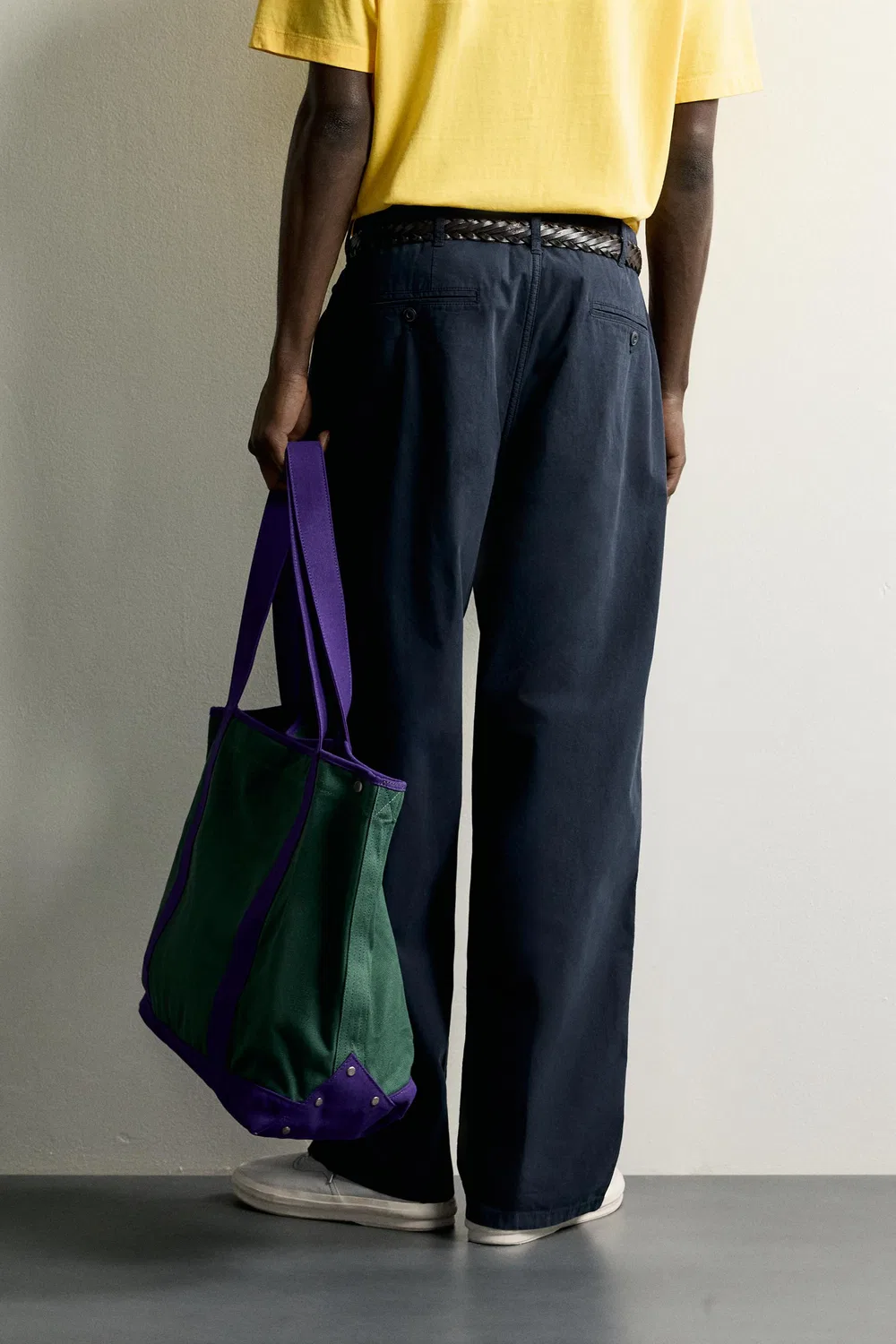 Удобные брюки-чиносы стандартного кроя ZARA, Navy blue — фото 3