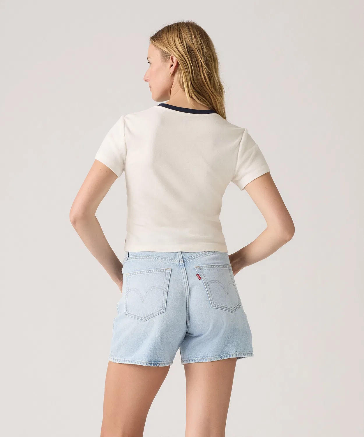 Женская хлопковая футболка с принтом Levi's, Navy — фото 2