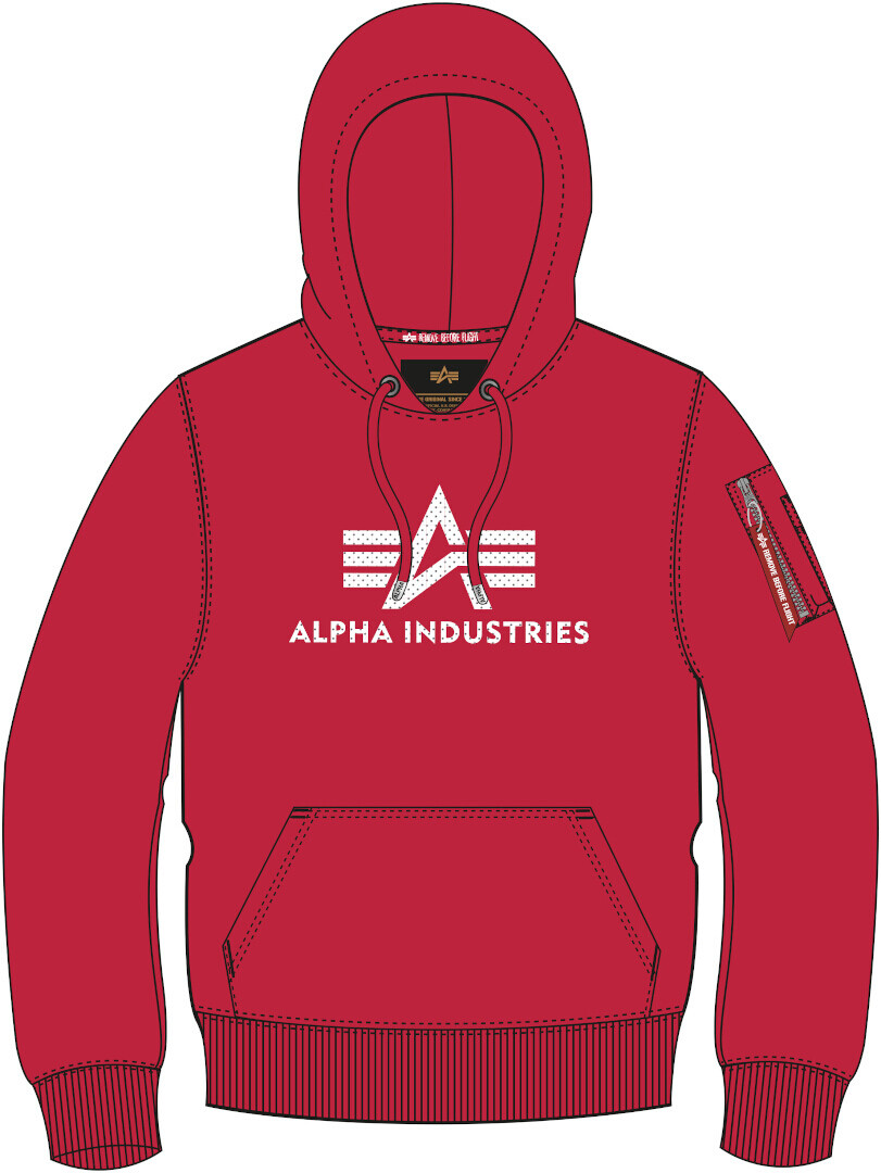 

Кофта Alpha Industries 3D Logo с капюшоном, красный