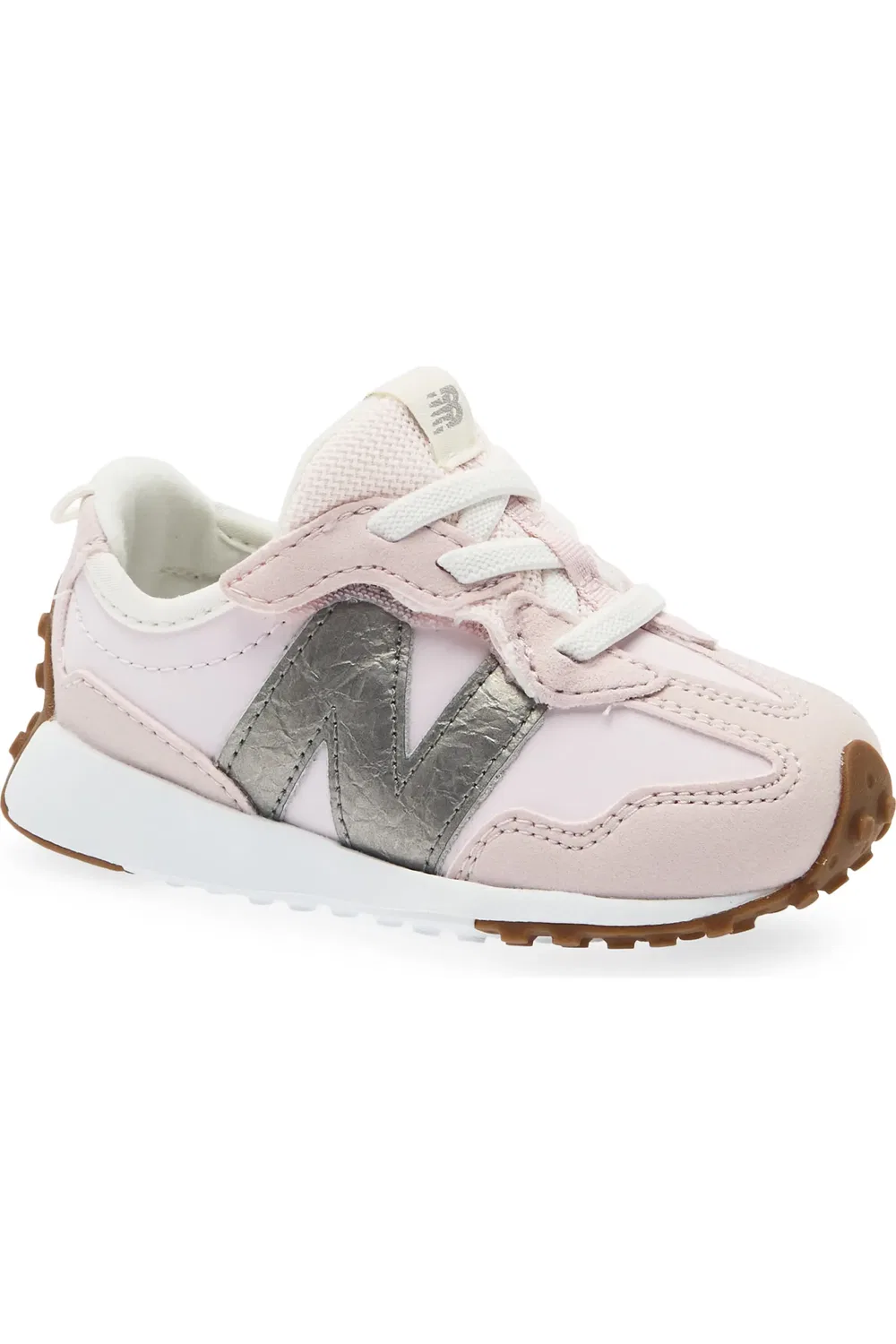 Детские кроссовки для первых шагов 327 New Balance, Pink Salt/Dark Silver Metallic