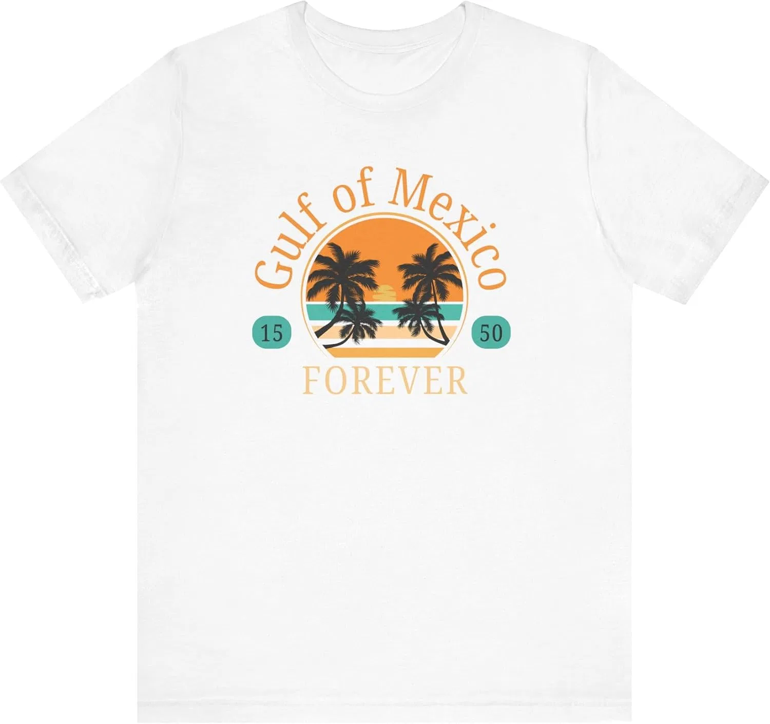 Футболка с принтом Gulf of Mexico Forever, Bella Canvas 3001, White