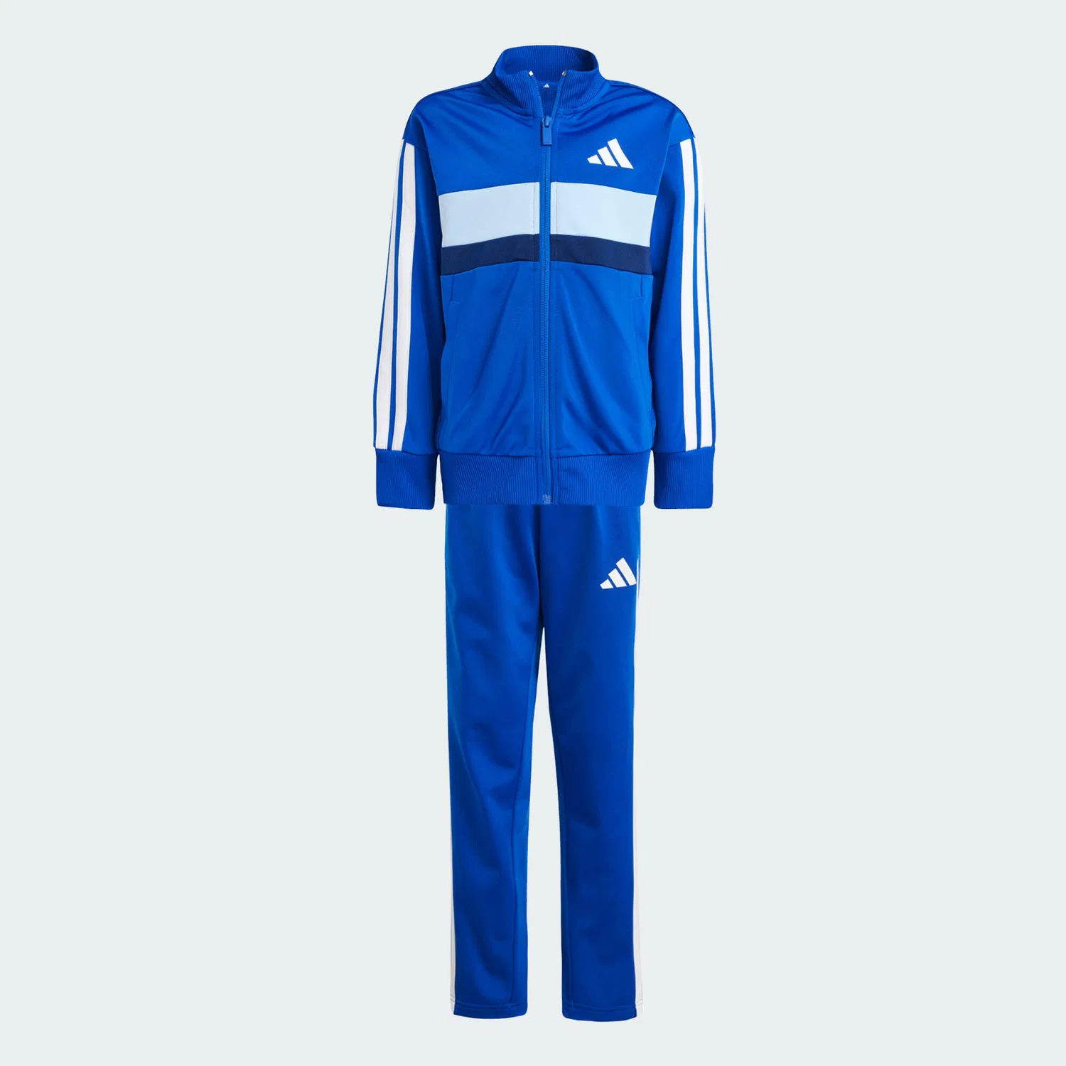 Детский спортивный костюм с принтом Tiberio 3-Streifen Tricot Kids Adidas, Konigsblau Weiss Kometblau — фото 2