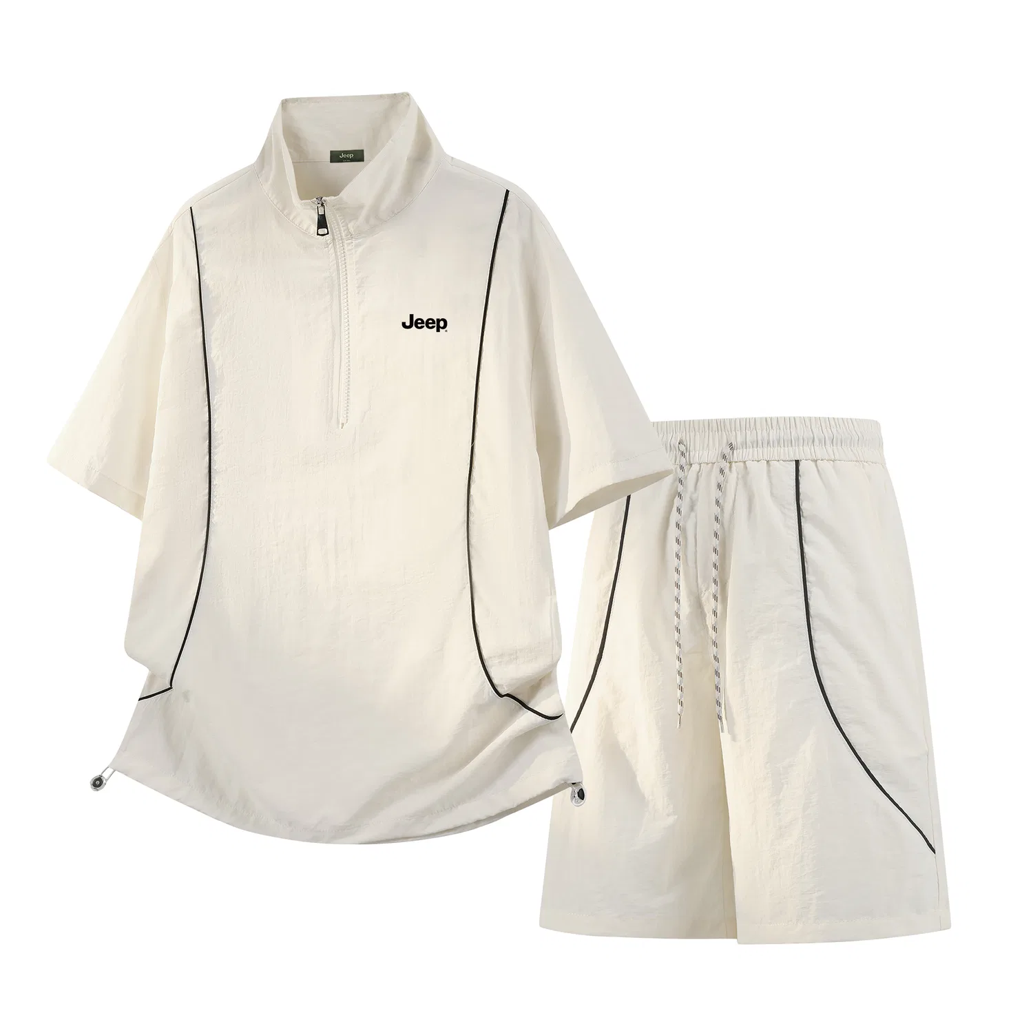 Детский комплект спортивной одежды с воротником-стойкой Jeep Casual Sportswear, Porcelain White
