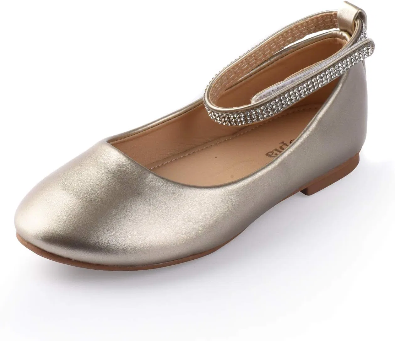 Детские туфли-балетки для девочек с ремешком на щиколотке Nova Utopia Nova Footwear, Gold