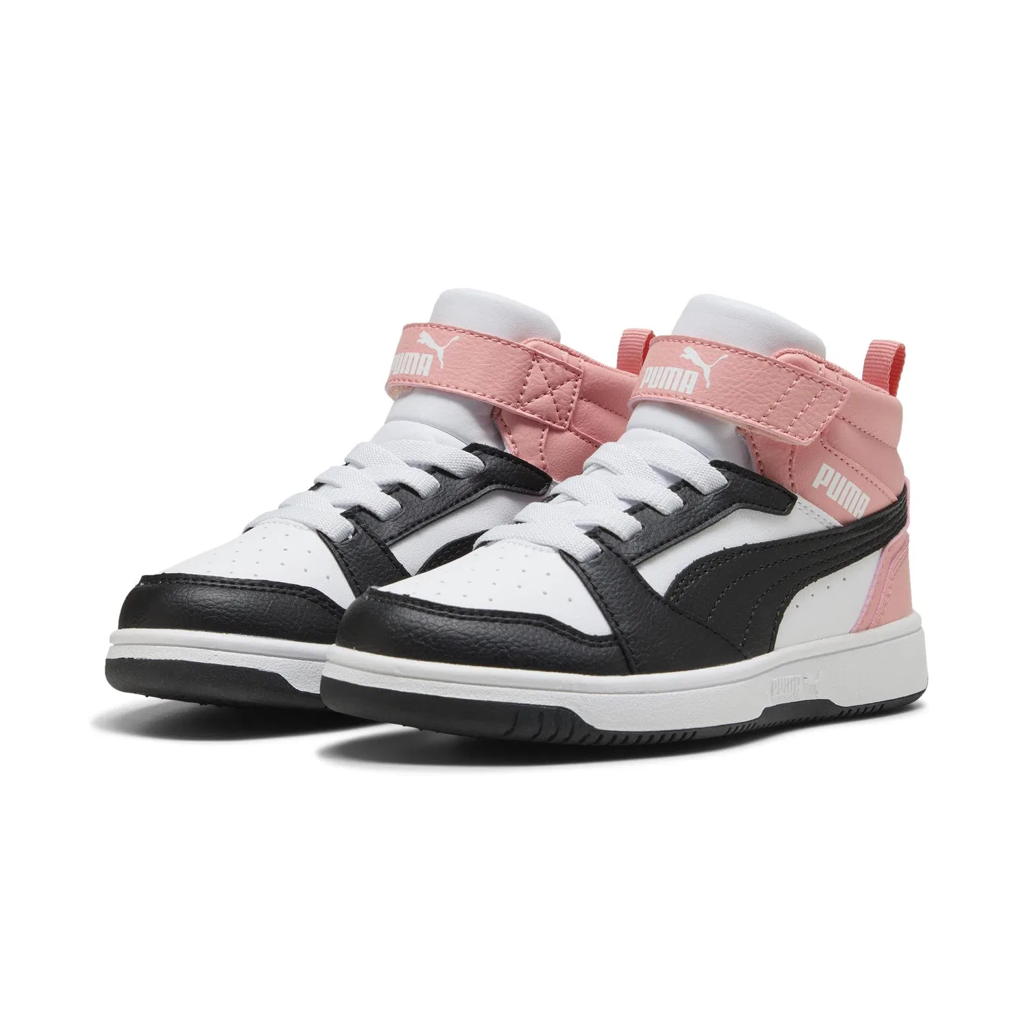 Детские кроссовки для мальчиков с высоким берцем PUMA Rebound V6 Mid Ac+ Ps PUMA, Bianco Con Grigio E Blu