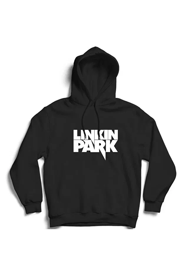 Детские свитшот с капюшоном с принтом Linkin park written logo - rock metal music band hooded sweatshirt hoodie The Fame, Black