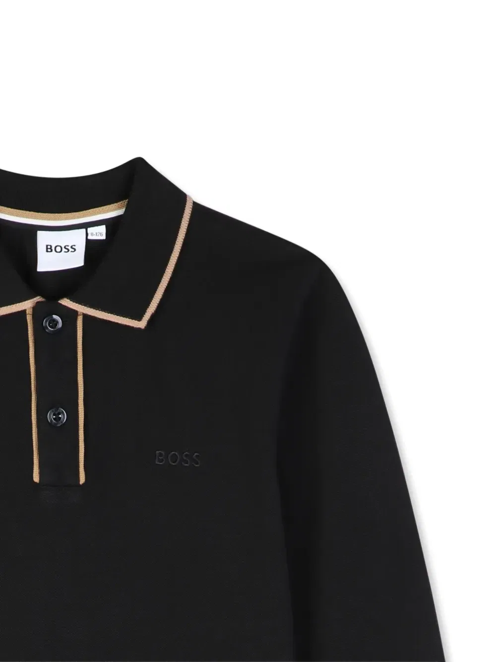 Рубашка поло с длинными рукавами Boss Kidswear, черный — фото 3