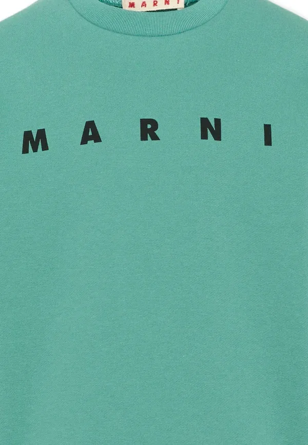 Толстовка с принтом Felpa Marni, зеленый — фото 3