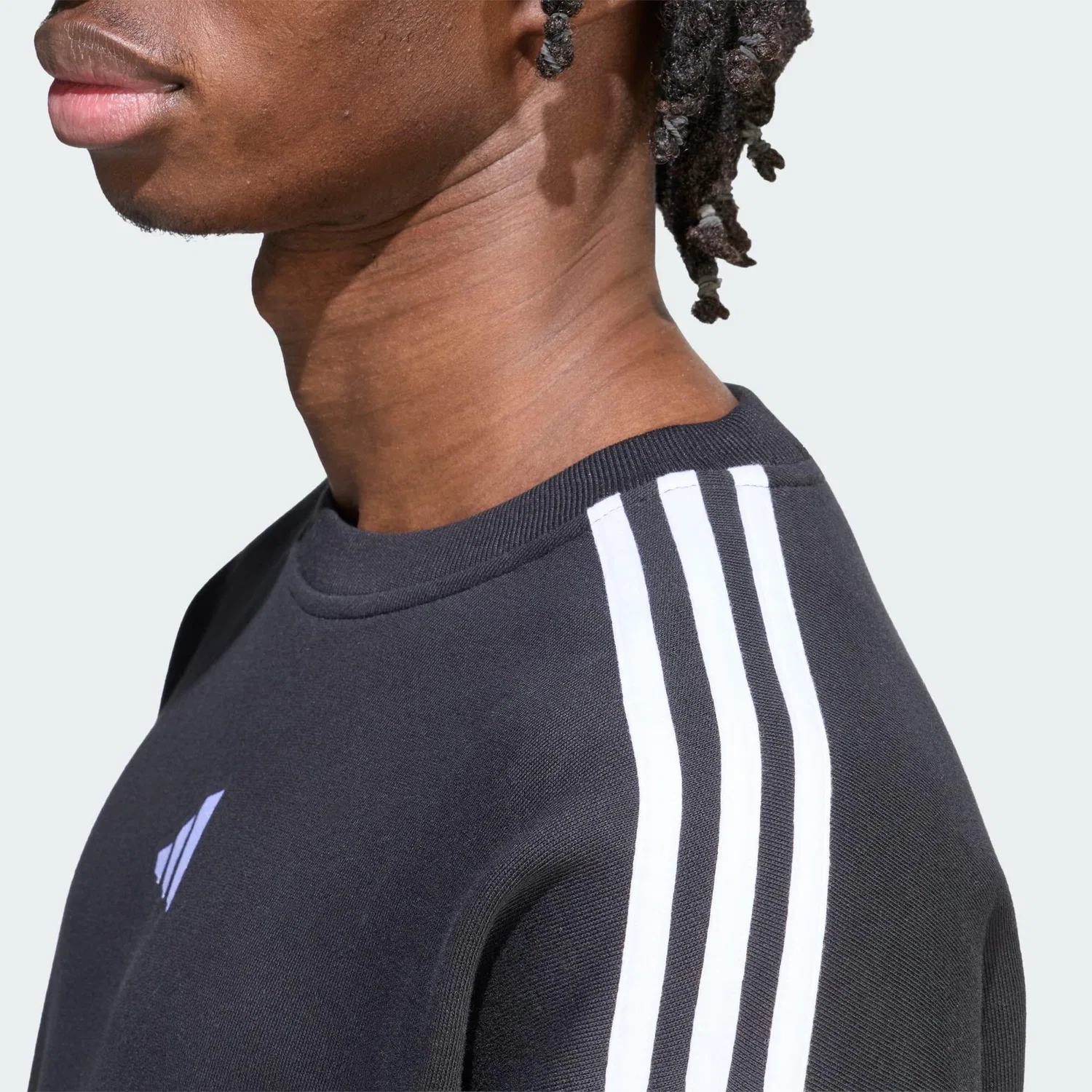 Мужской свитшот с длинным рукавом Essentials 3-Streifen French Terry Adidas, Schwarz Weiss — фото 4