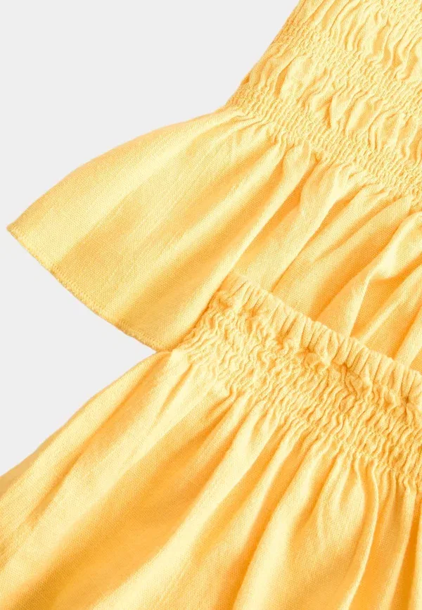 Юбка мини с эластичной талией Set Marks & Spencer, yellow, желтый — фото 3