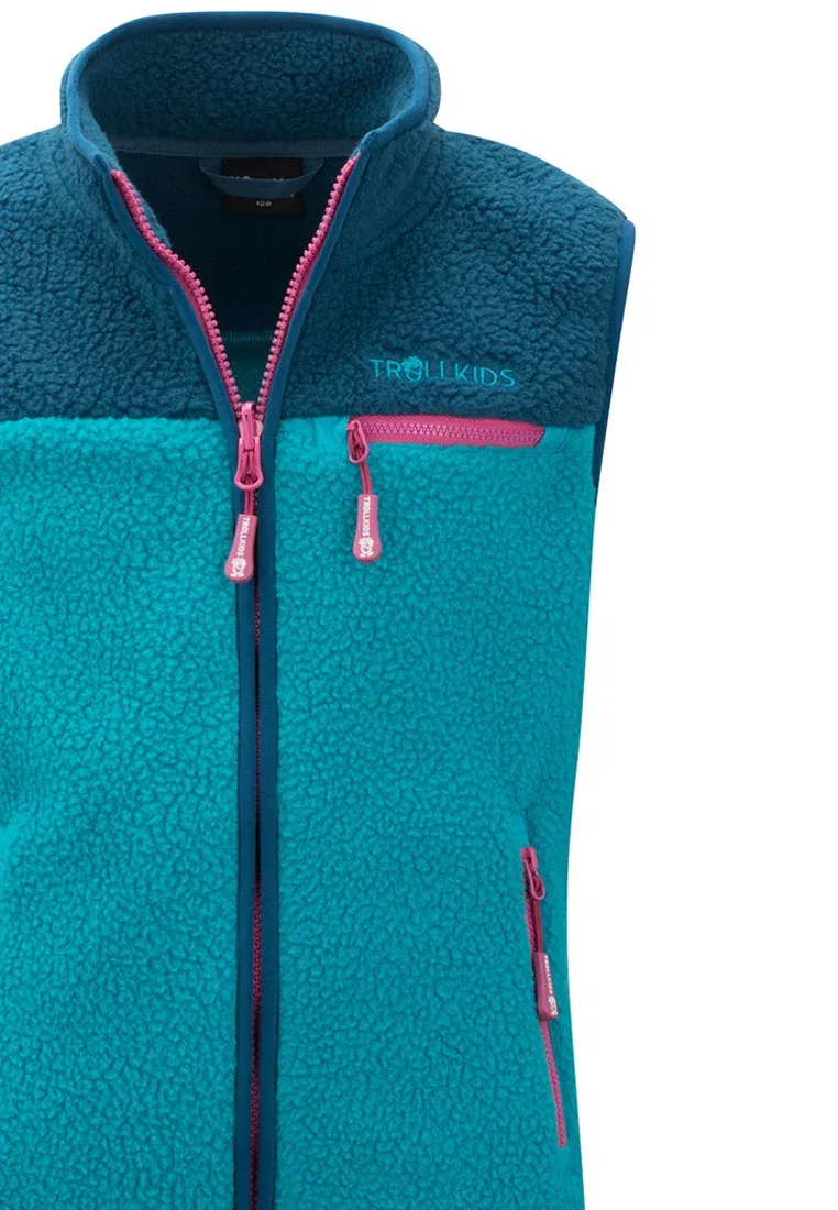 Детский жилет унисекс с заниженной талией Trollkids, Dark Turquoise/Madeira Blue/Bright Berry — фото 3