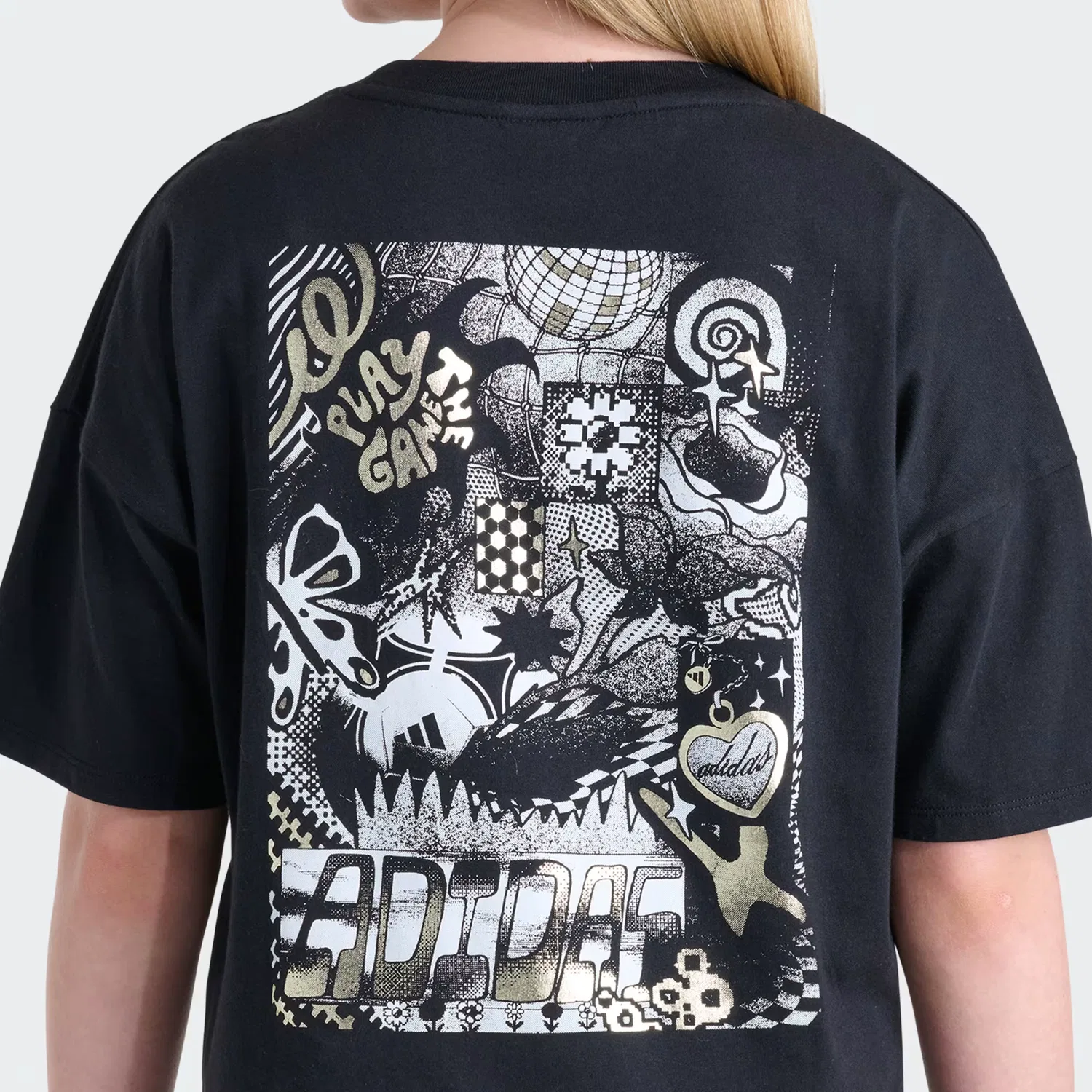 Детская футболка свободного кроя Boyfriend Tee Adidas Sportswear, черный — фото 4