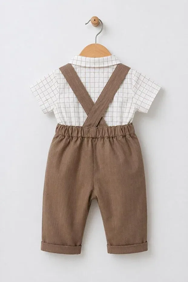 Детский комбинезон-салопет для мальчиков с принтом Lumino Kids, Beige — фото 4