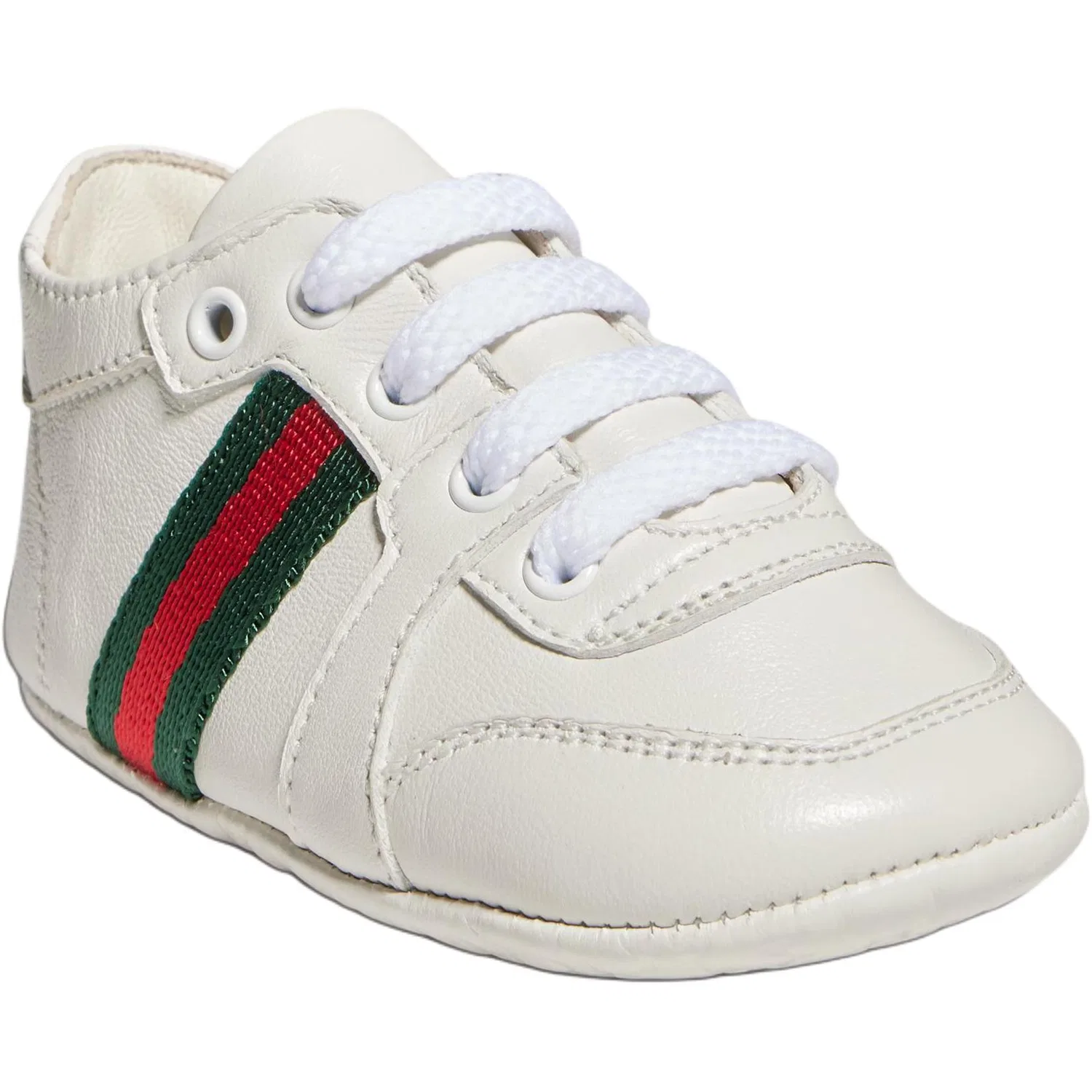 Детские пинетки Gucci с кожаным верхом, Pre Walking Shoes & Sock Shoes, белые — фото 4