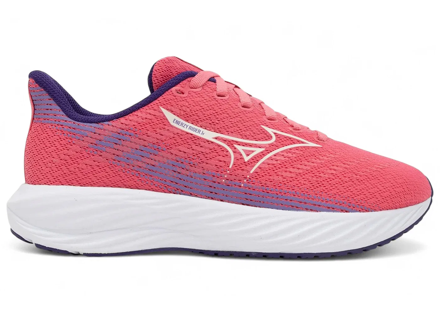 Детские кроссовки для бега Mizuno Enerzy Rider Jr, Camelliarose/Snowwhite/Violiet
