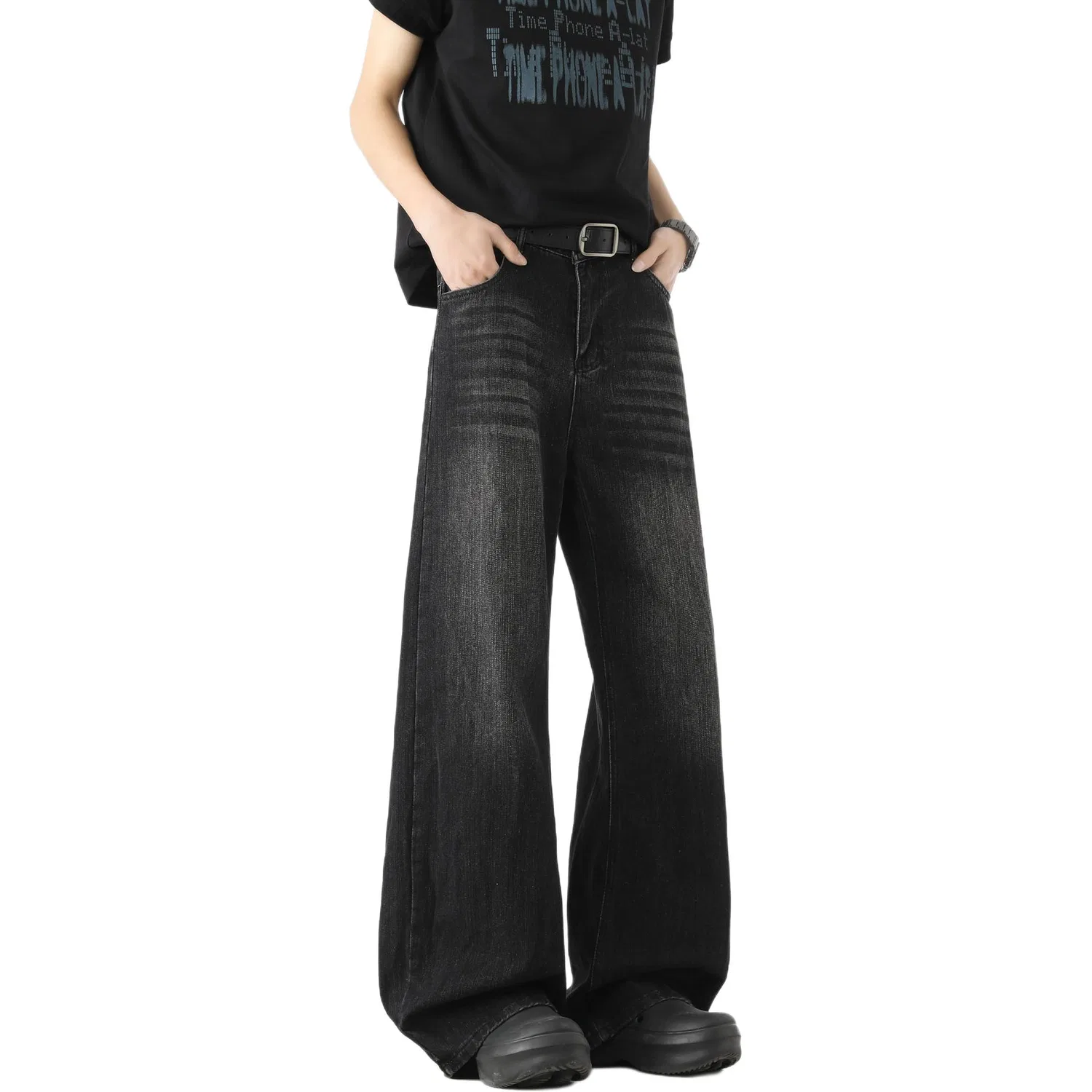 Детские джинсы свободного кроя с широкими штанинами Jeep Leisure Collection, Black